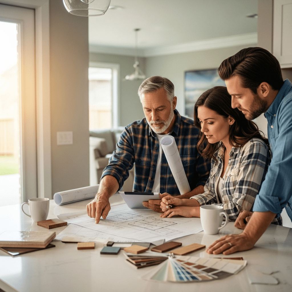 Contractor consulting with a homeowner about renovation plans